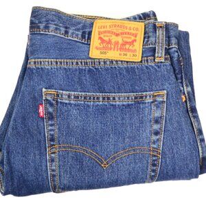 Levi's 505 Men's Size W36 L30 Blue Straight Fit Denim Jeans NWT